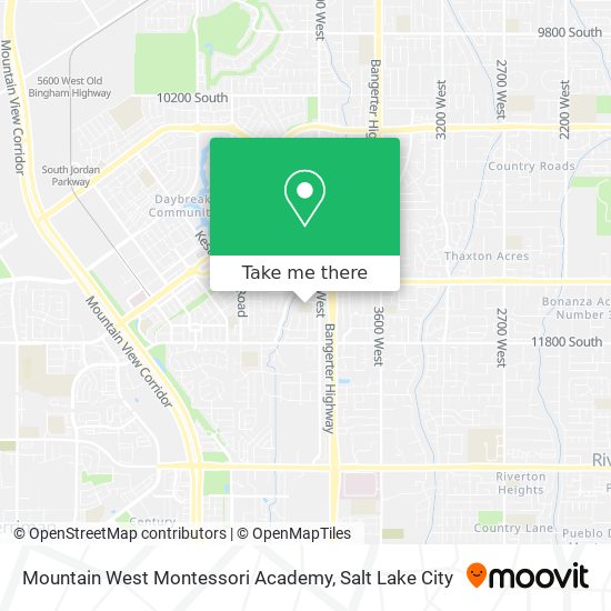 Mapa de Mountain West Montessori Academy