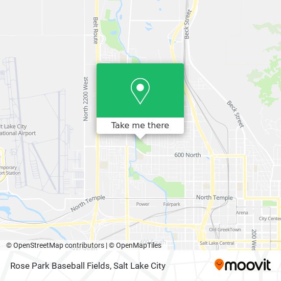 Rose Park Baseball Fields map