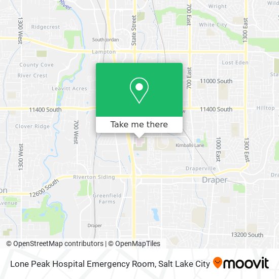Lone Peak Hospital Emergency Room map