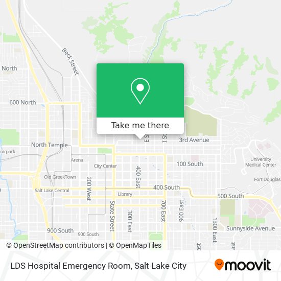 LDS Hospital Emergency Room map