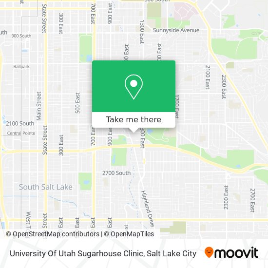 University Of Utah Sugarhouse Clinic map