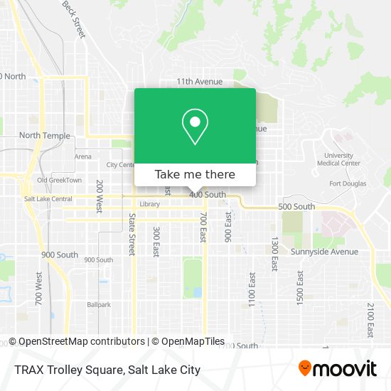 Mapa de TRAX Trolley Square