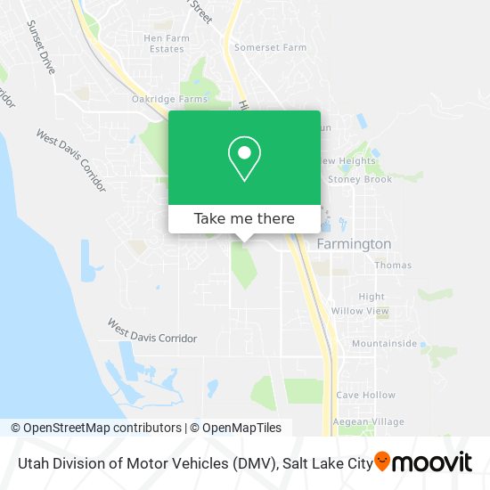 Utah Division of Motor Vehicles (DMV) map