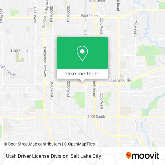 Mapa de Utah Driver License Division