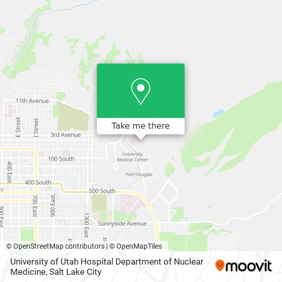 University of Utah Hospital Department of Nuclear Medicine map