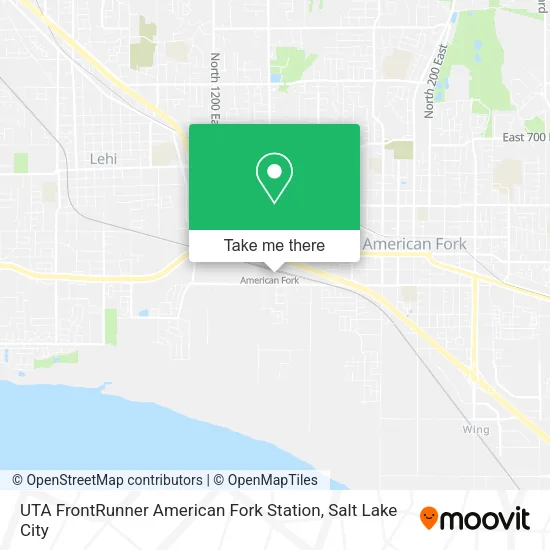 UTA FrontRunner American Fork Station map