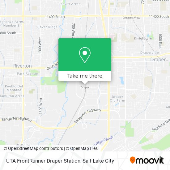 Mapa de UTA FrontRunner Draper Station