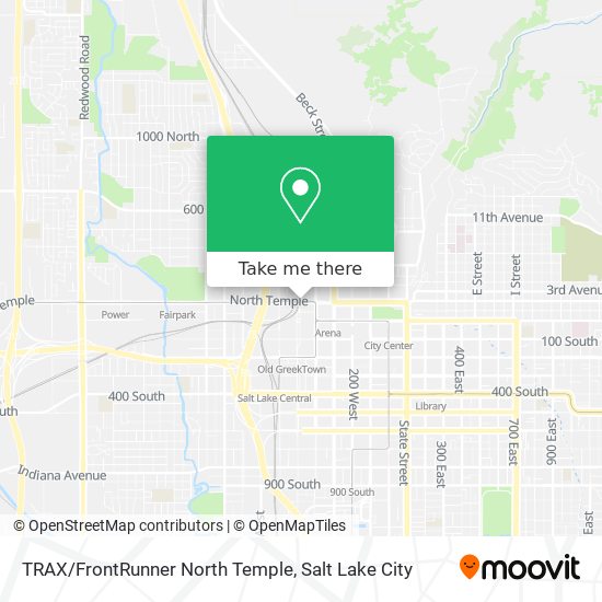 TRAX/FrontRunner North Temple map