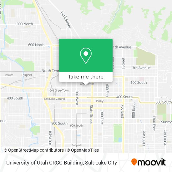 Mapa de University of Utah CRCC Building