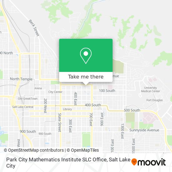 Park City Mathematics Institute SLC Office map