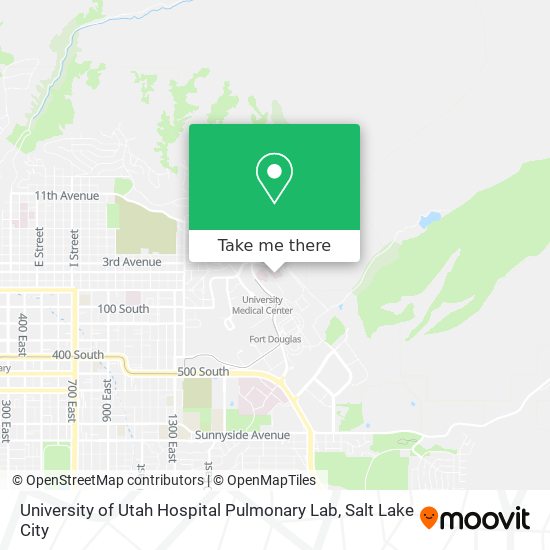 University of Utah Hospital Pulmonary Lab map