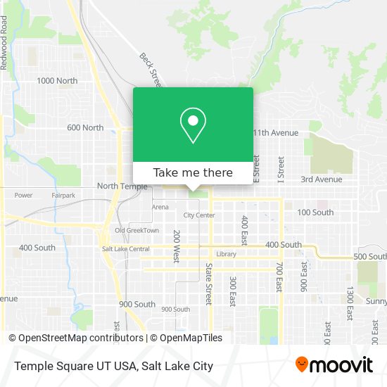 Temple Square UT USA map