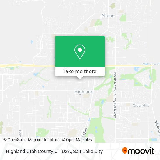 Highland Utah County UT USA map