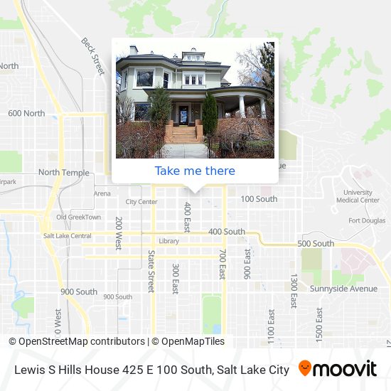 Lewis S Hills House 425 E 100 South map