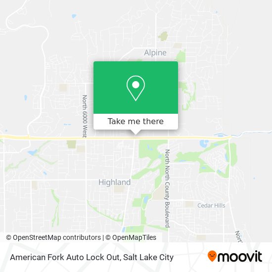 Mapa de American Fork Auto Lock Out