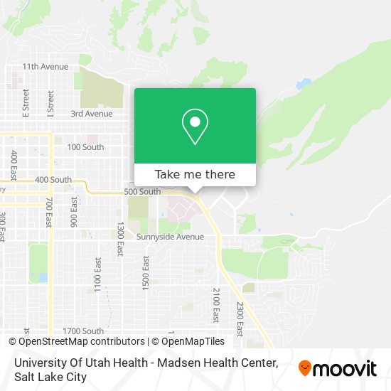 Mapa de University Of Utah Health - Madsen Health Center