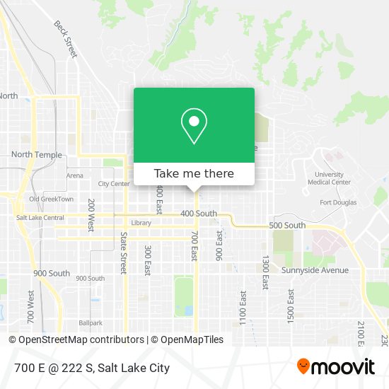 700 E @ 222 S map