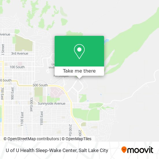 U of U Health Sleep-Wake Center map