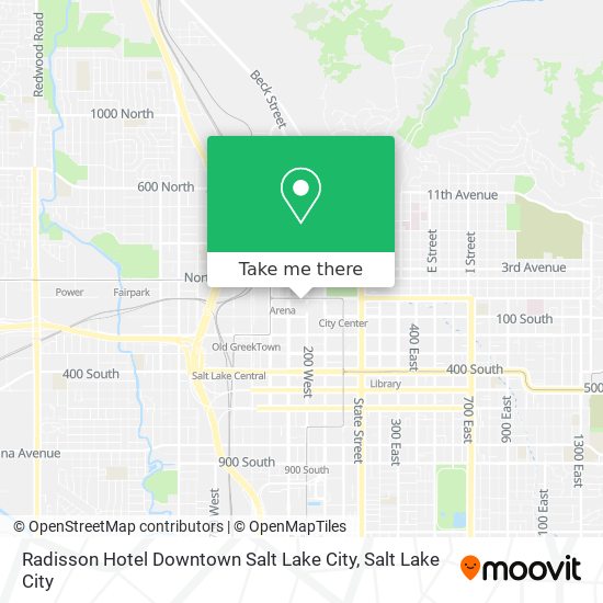 Radisson Hotel Downtown Salt Lake City map