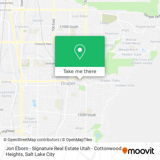 Jon Eborn - Signature Real Estate Utah - Cottonwood Heights map