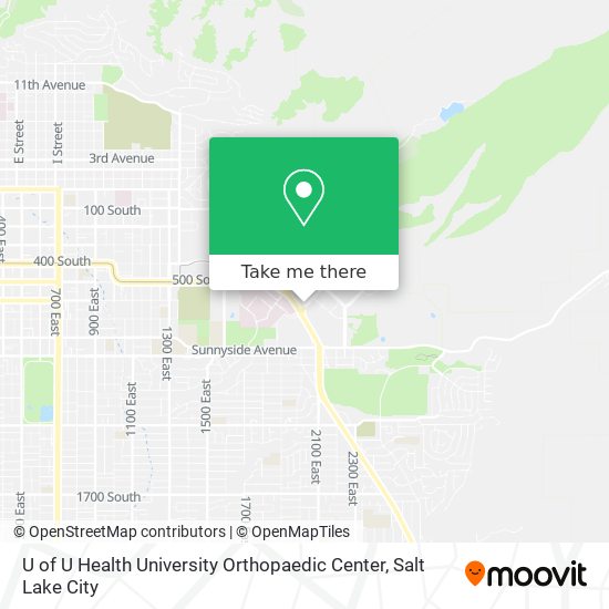 Mapa de U of U Health University Orthopaedic Center