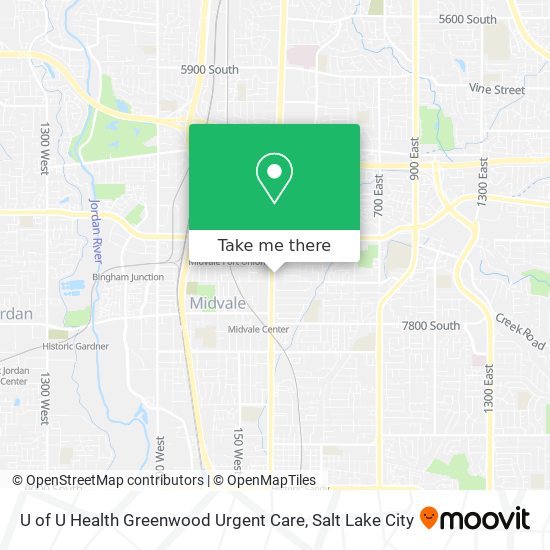 Mapa de U of U Health Greenwood Urgent Care