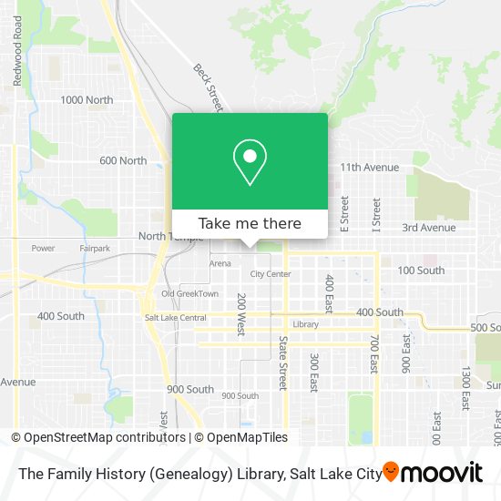 The Family History (Genealogy) Library map
