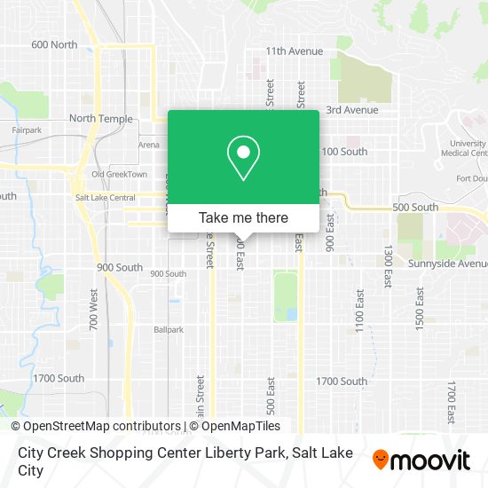 City Creek Shopping Center Liberty Park map