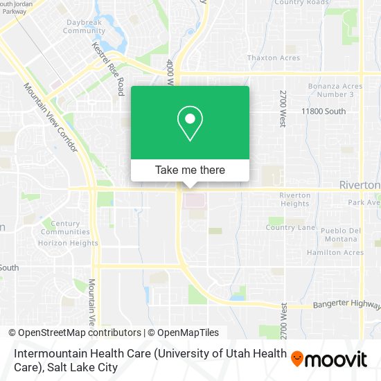 Mapa de Intermountain Health Care (University of Utah Health Care)
