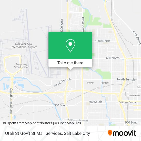 Mapa de Utah St Gov't St Mail Services