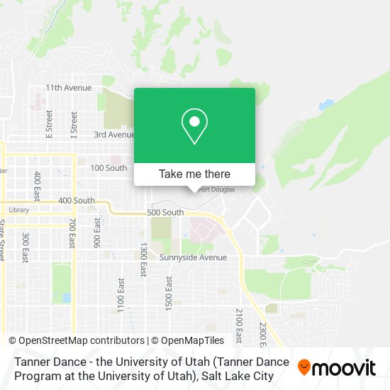 Mapa de Tanner Dance - the University of Utah