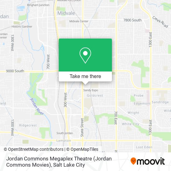 Mapa de Jordan Commons Megaplex Theatre (Jordan Commons Movies)