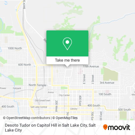 Desoto Tudor on Capitol Hill in Salt Lake City map