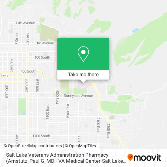 Salt Lake Veterans Administration Pharmacy (Amstutz, Paul G, MD - VA Medical Center-Salt Lake City) map
