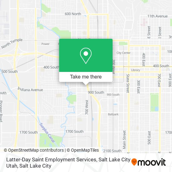 Latter-Day Saint Employment Services, Salt Lake City Utah map