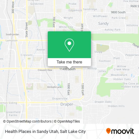Health Places in Sandy Utah map
