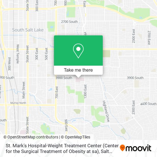 St. Mark's Hospital-Weight Treatment Center (Center for the Surgical Treatment of Obesity at sa) map