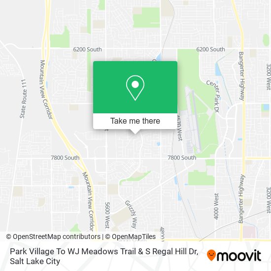 Mapa de Park Village To WJ Meadows Trail & S Regal Hill Dr