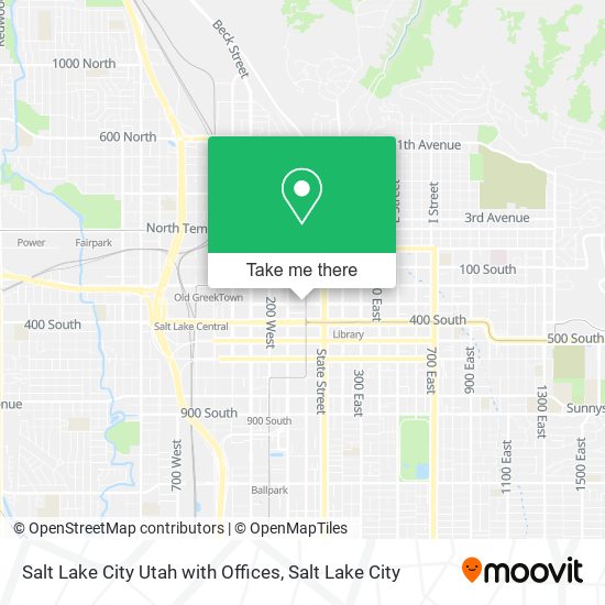 Mapa de Salt Lake City Utah with Offices