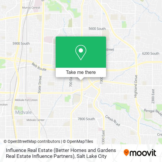 Mapa de Influence Real Estate (Better Homes and Gardens Real Estate Influence Partners)