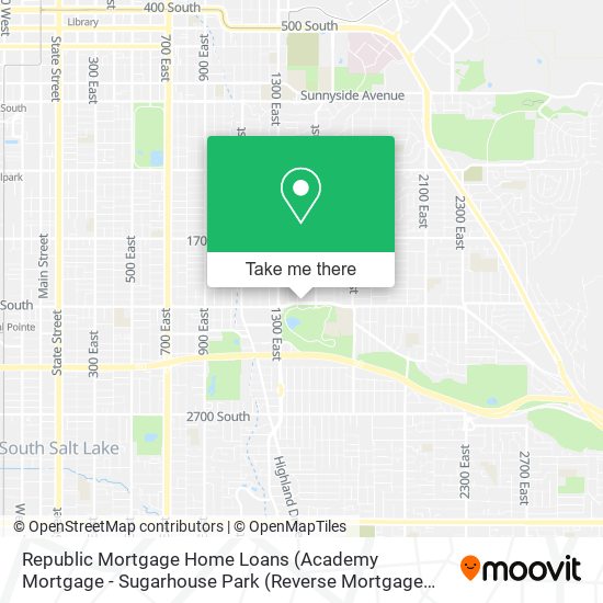 Republic Mortgage Home Loans (Academy Mortgage - Sugarhouse Park (Reverse Mortgage Division)) map