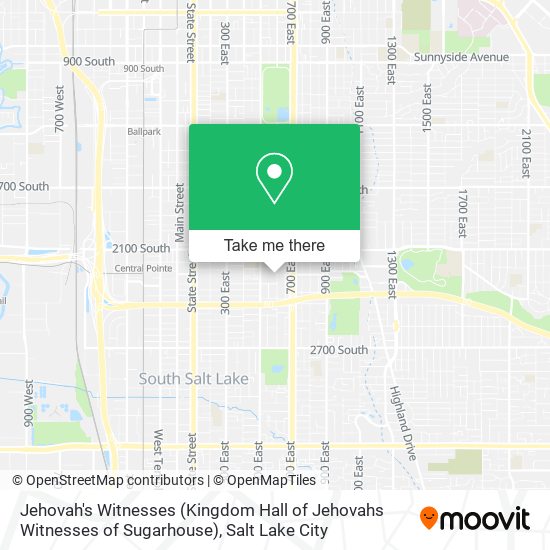 Jehovah's Witnesses (Kingdom Hall of Jehovahs Witnesses of Sugarhouse) map