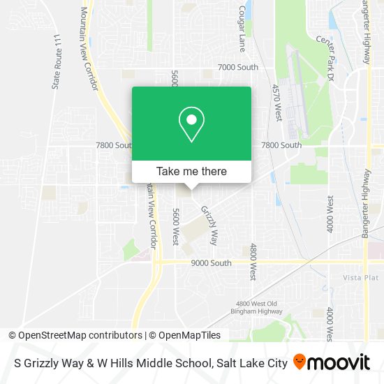 S Grizzly Way & W Hills Middle School map