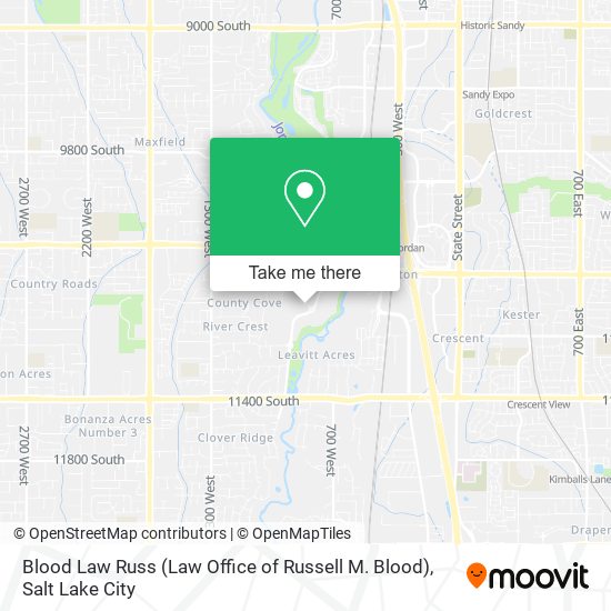 Mapa de Blood Law Russ (Law Office of Russell M. Blood)