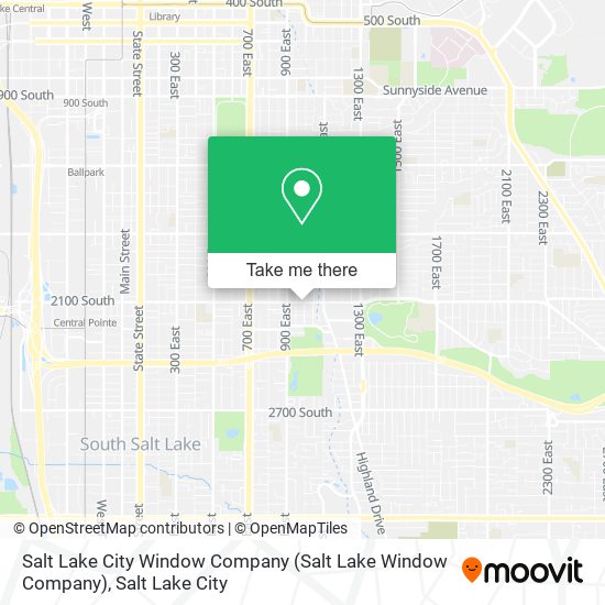 Mapa de Salt Lake City Window Company