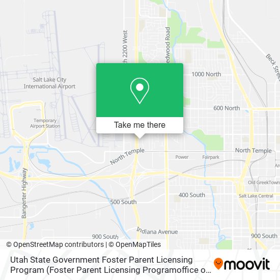 Mapa de Utah State Government Foster Parent Licensing Program