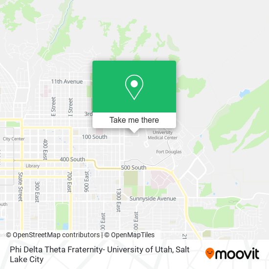 Phi Delta Theta Fraternity- University of Utah map