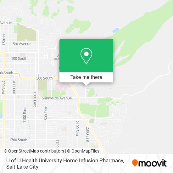 Mapa de U of U Health University Home Infusion Pharmacy