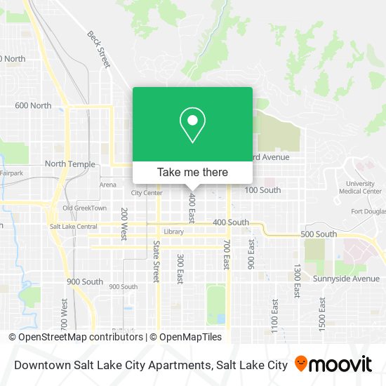 Mapa de Downtown Salt Lake City Apartments