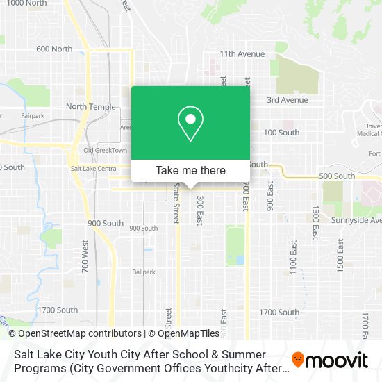 Mapa de Salt Lake City Youth City After School & Summer Programs